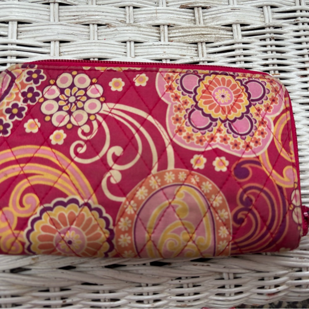 Vera Bradley Pink and Orange Paisley Wallet